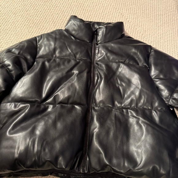 NWT: old navy faux leather puffer jacket - Picture 1 of 5